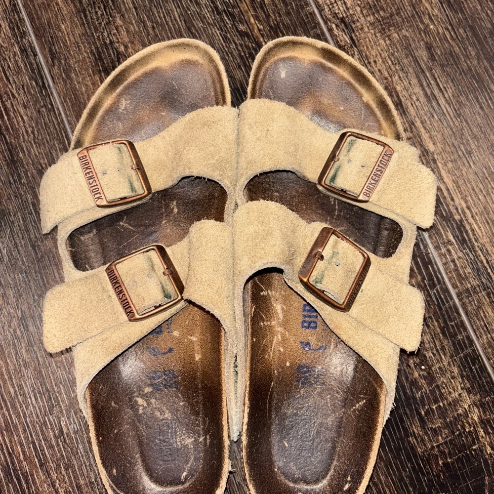 Arizona Birkenstock Tan Suede Sandals